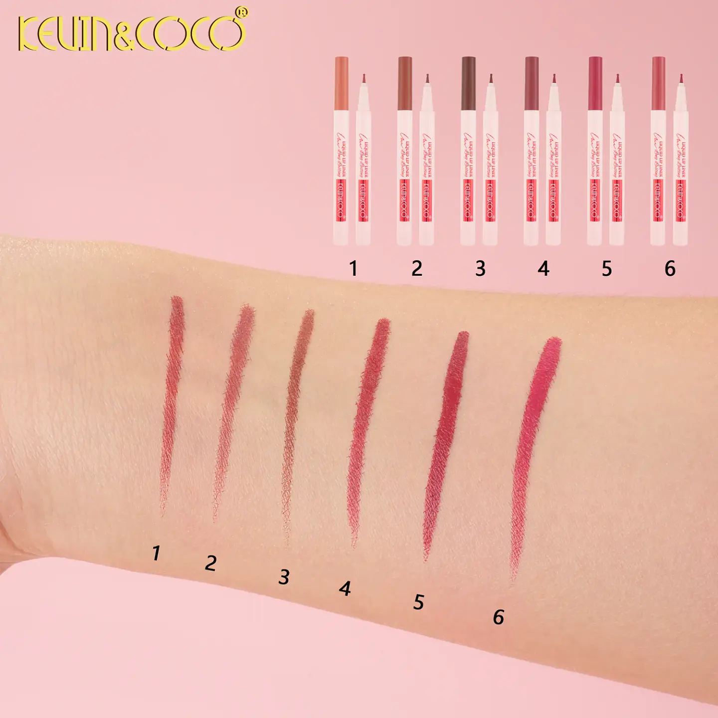 Delineador de labios hidratante de larga duración Ain-Veil Lock-In - Set de 6 6
