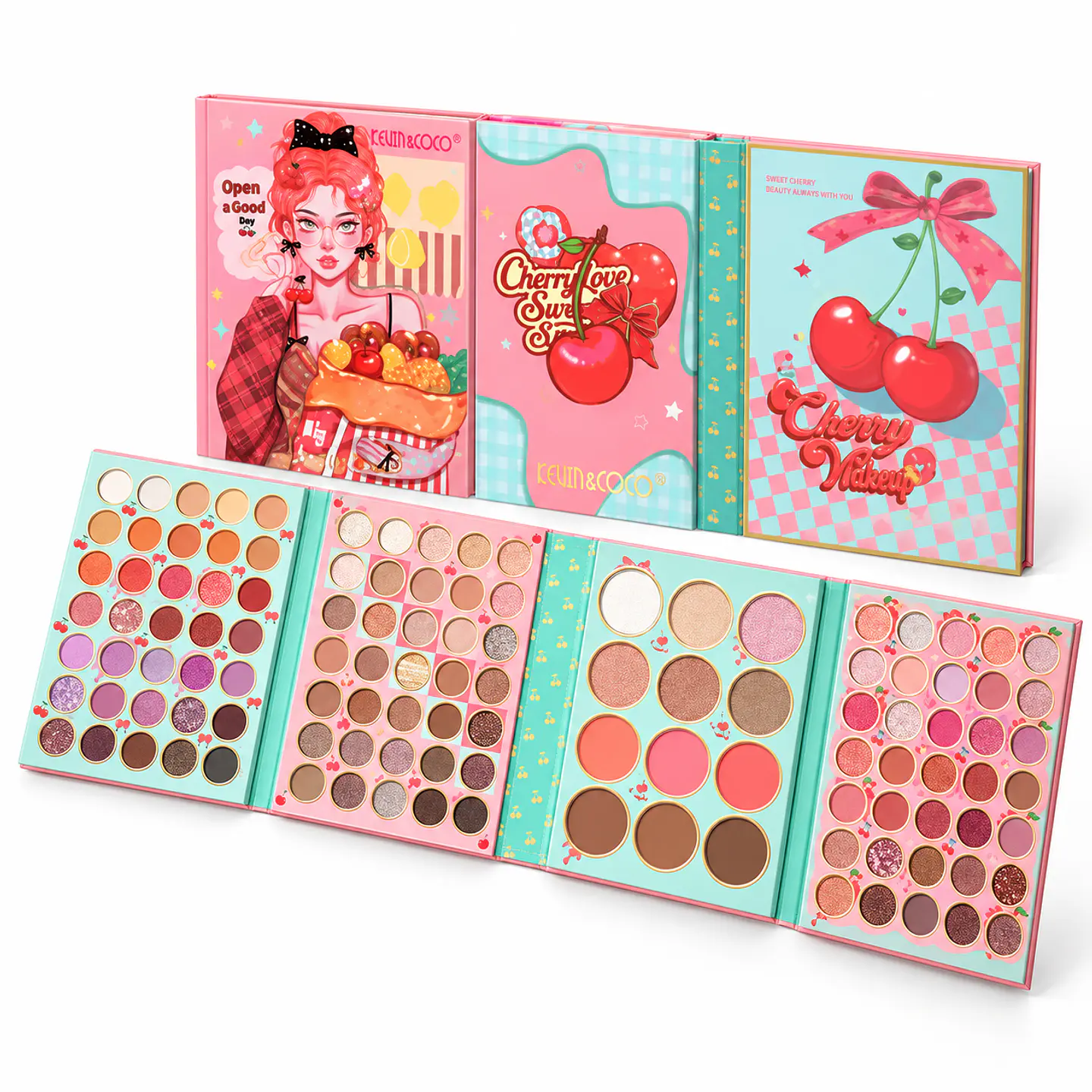 Paleta de Sombras y Rostro KEVIN&COCO – Diseño Cerezas 2