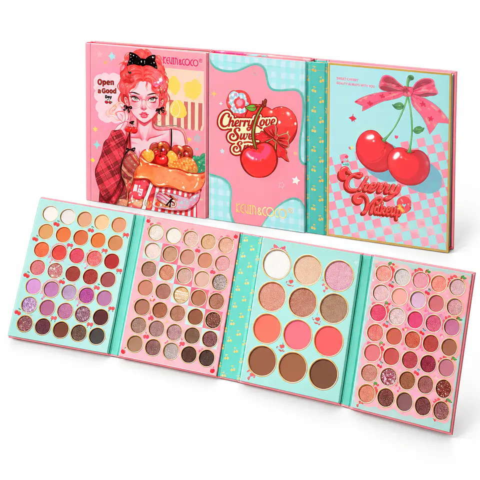 Paleta de Sombras y Rostro KEVIN&COCO – Diseño Cerezas 2