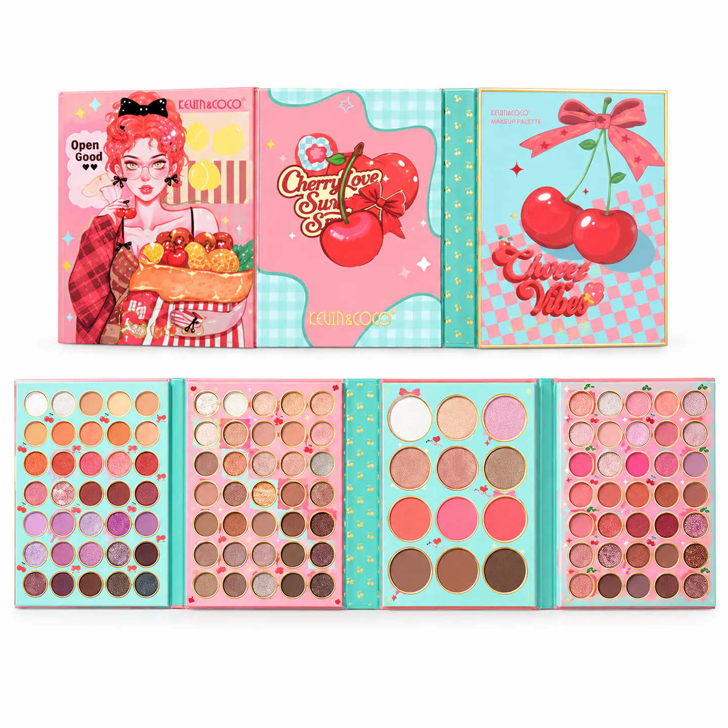Paleta de Sombras y Rostro KEVIN&COCO – Diseño Cerezas 1