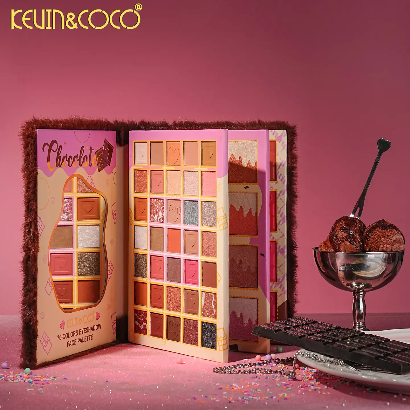 Paleta de sombras Cocoa Dreams de 76 colores kevin&coco 1