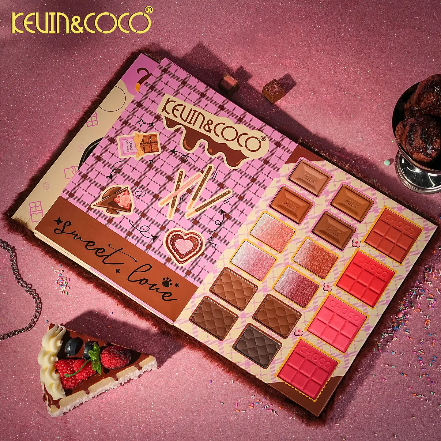 Paleta de sombras Cocoa Dreams de 76 colores kevin&coco 5