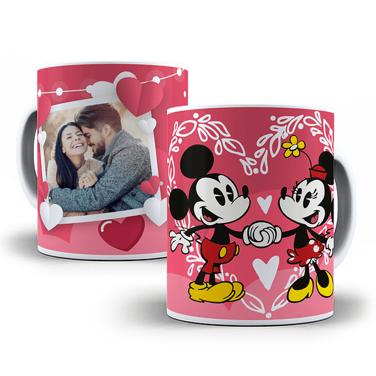 8 Diseños Plantillas Tazas  San Valentin Mickey Enamorados Editable + Png 