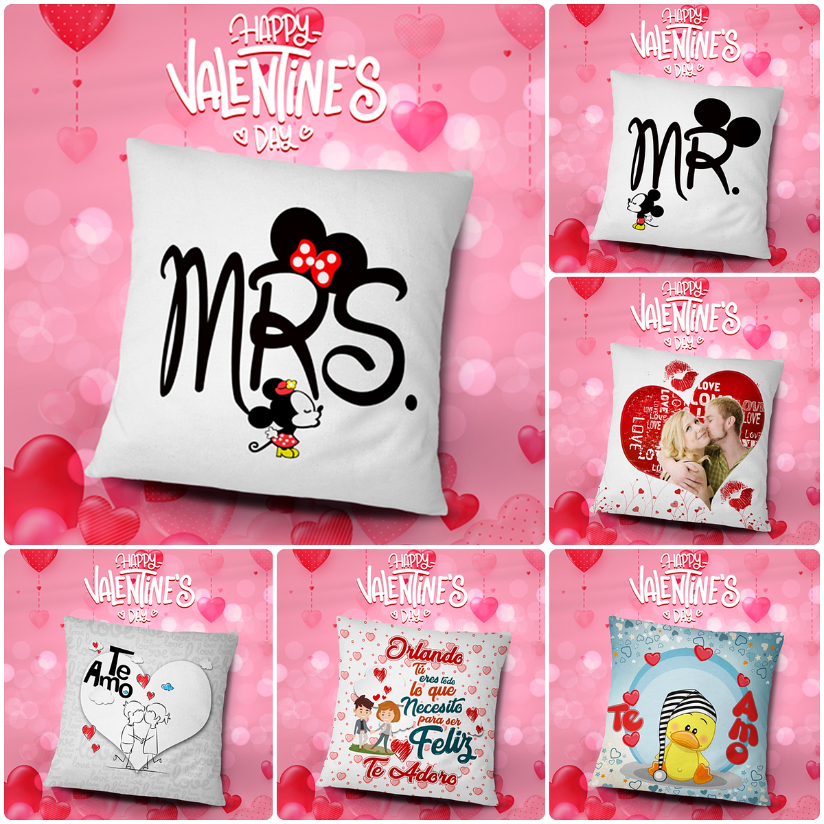 100 Diseños Plantillas Cojines San Valentin Enamorados Edita