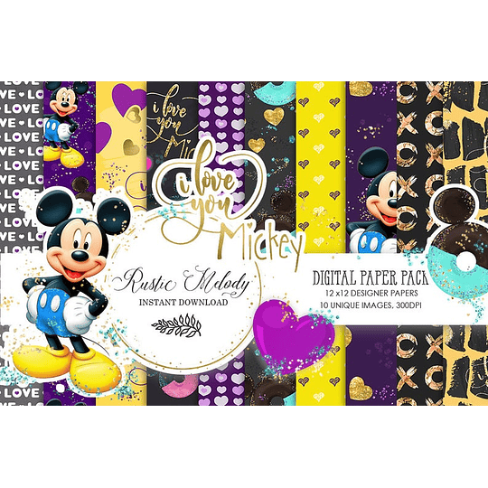 Imágenes Mickey y Minnie Fondos Papers 300 dpi