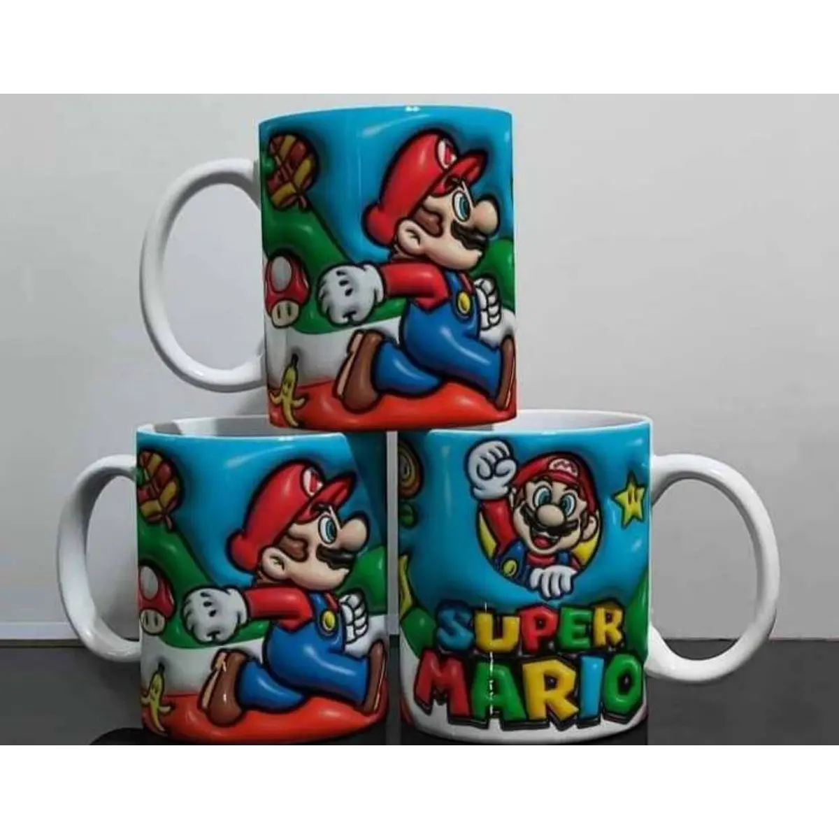 7 Diseños Plantillas Tazas Super Mario Bros Inflados 3d Jpg