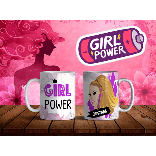 11 Diseños Plantillas Tazas Girl Power Editable + Png