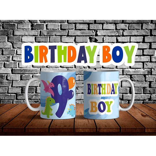 9 Diseños Plantillas Tazas Birthday Boy Cumpleaños Editable + Png