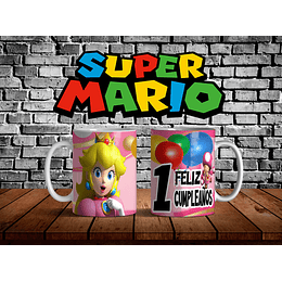 9 Diseños Plantillas Tazas Super Mario Bros Cumpleaños Editable + Png 