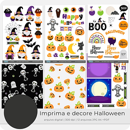 Imágenes Happy Halloween | Printable kit Digital, Feliz Halloween Pdf Clipart 300dpi