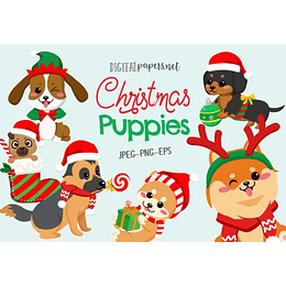 Imágenes Navidad Cachorras Navideñas Png, Images Puppies Png Clipart 300 dpi 