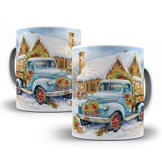 10 Diseños Plantillas Tazas Auto Navidad 3d Sublimation Christmas Car Mugs 3D Png