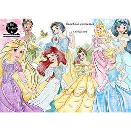 Imágenes﻿ Acuarela Princesas da Disney Clipart Png, Images Watercolor Princesses Disney Png Clipart 300 dpi 