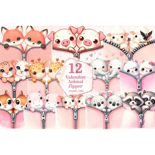 Imágenes Cute Zipper Pink Animal en Png 300 dpi Clipart Transparente Animales Rosa con Cremallera Png