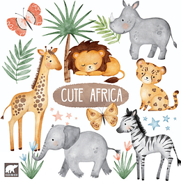 Imágenes Africa Safari Cute Acuarela Png 300 dpi Clipart Fondo Transparente