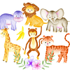 Imágenes Africa Safari Cute Acuarela Png 300 dpi Clipart Fondo Transparente