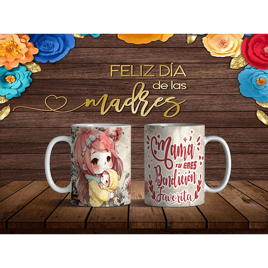 14 Diseños Plantillas Tazas Mama Dia De La Madre Editable + Jpg