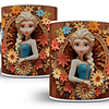 30 Diseños Plantillas Tazas Princesas Disney 3d en Jpg 