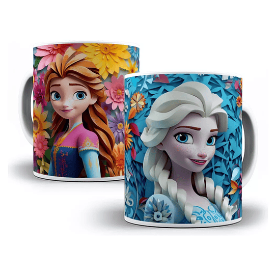 30 Diseños Plantillas Tazas Princesas Disney 3d en Jpg 
