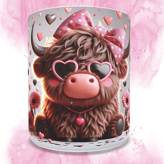 14 Diseños Plantillas Tazas Vaca Enamorados San Valentin  en Jpg  