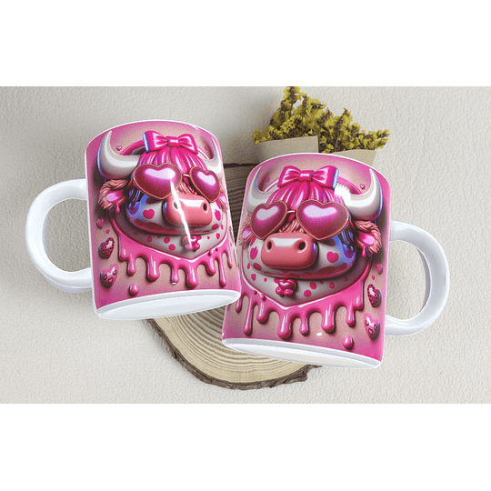23 Diseños Plantillas Tazas Vacas Enamorados San Valentin 3d en Jpg  