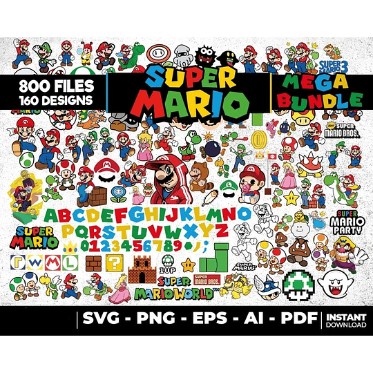 Imágenes Super Mario Bros Svg, Images Super Mario Bros Svg Clipart 300 dpi 