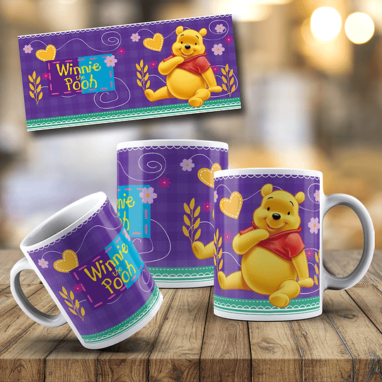 15 Diseños Plantillas Tazas Winnie Pooh Archivos Png y Editables Photoshop