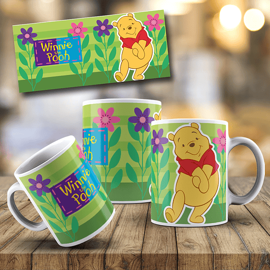 15 Diseños Plantillas Tazas Winnie Pooh Archivos Png y Editables Photoshop