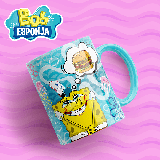 14 Diseños Plantillas Tazas Bob Esponja Archivos Jpg y Editables Photoshop