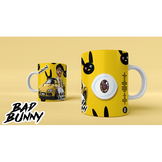 10 Diseños Plantillas Tazas Bad Bunny Archivos Jpg y Editables Photoshop