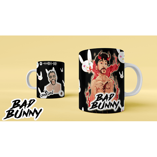 10 Diseños Plantillas Tazas Bad Bunny Archivos Jpg y Editables Photoshop