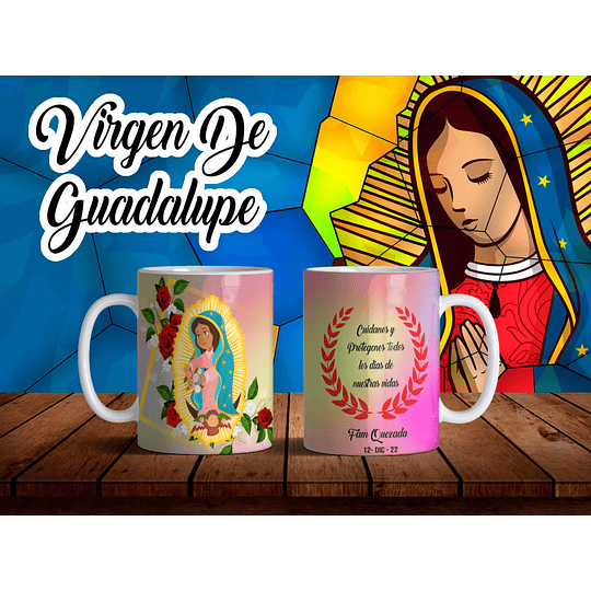 6 Diseños Plantillas Tazas Virgen Guadalupe Archivos Jpg y Editables Corel Draw