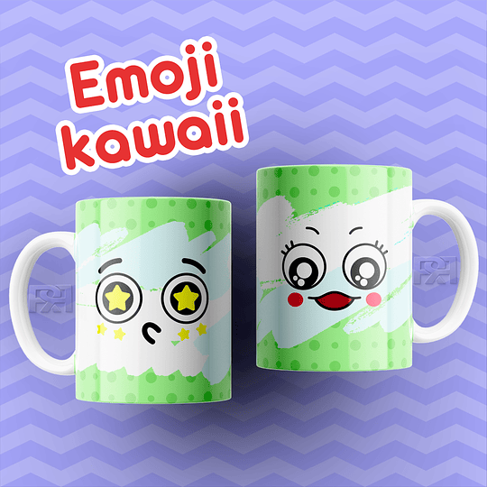 28 Diseños Plantillas Tazas Emoji Kawaii Archivos Jpg y Editables Corel Draw