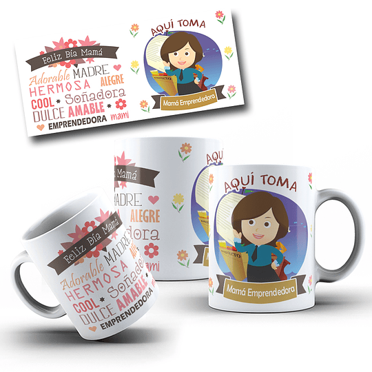 10 Diseños Plantillas Tazas Aqui Toma Mama Dia De La Madre Archivos Png y Editables CorelDraw