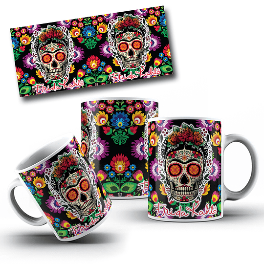 20 Diseños Plantillas Tazas Catrinas Halloween Archivos Png