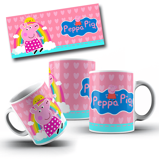 6 Diseños Plantillas Tazas Pepa Pig Png y Editables Photoshop