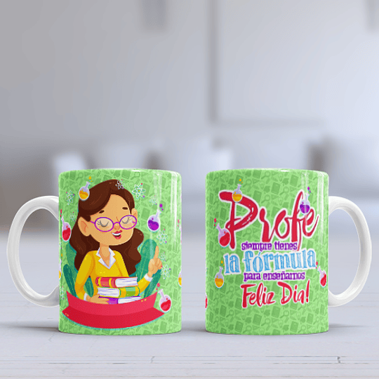 12 Diseños Plantillas Tazas Profesor Maestro Png