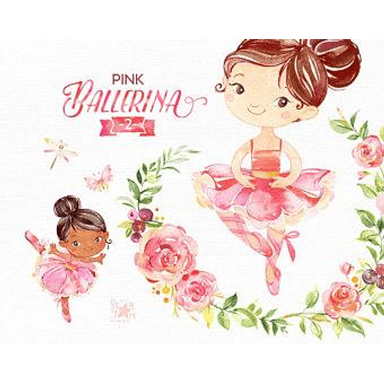 Imágenes Bailarina Rosa Acuarela Png 300 dpi Clipart Fondo Transparente