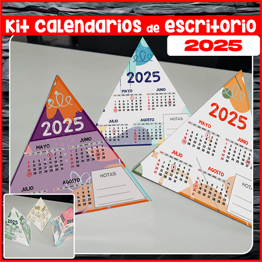 Pack Calendarios 2025 Escritorio Archivos Pdf y Editables Power Point