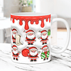 30 Diseños Plantillas Tazas Feliz Navidad 3D Efecto Inflados Archivos Png