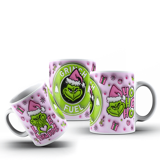 20 Diseños Plantillas Tazas Grinch Inflado Navidad Archivos Png