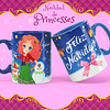 7 Diseños Plantillas Tazas Princesas Navidad Archivos Png y Editables Photoshop