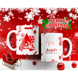 26 Diseños Plantillas Tazas Abecdario Rojas Navidad Editables Photoshop