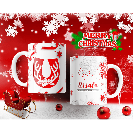 26 Diseños Plantillas Tazas Abecdario Rojas Navidad Editables Photoshop