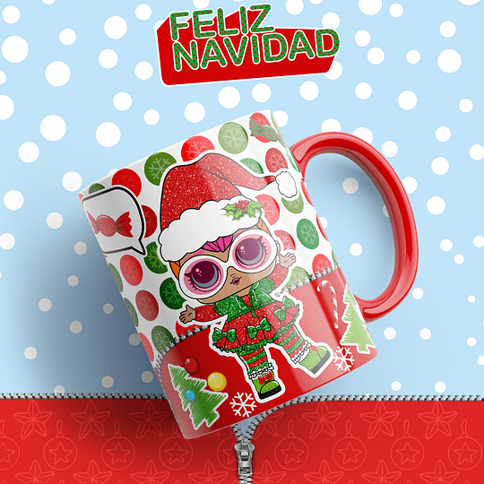 6 Diseños Plantillas Tazas Navidad LOL Archivos Png y Editables Photoshop