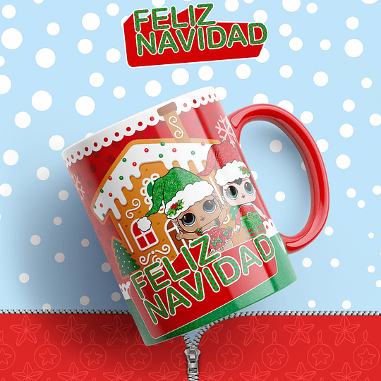 6 Diseños Plantillas Tazas Navidad LOL Archivos Png y Editables Photoshop