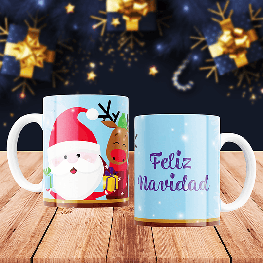 10 Diseños Plantillas Tazas Navidad Papá Noel Archivos Png