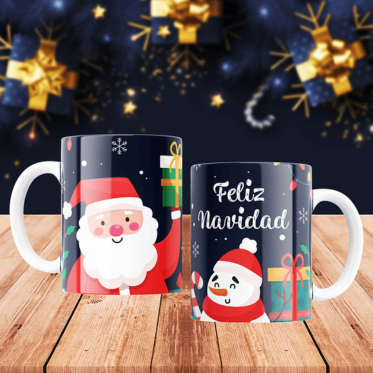 10 Diseños Plantillas Tazas Navidad Papá Noel Archivos Png