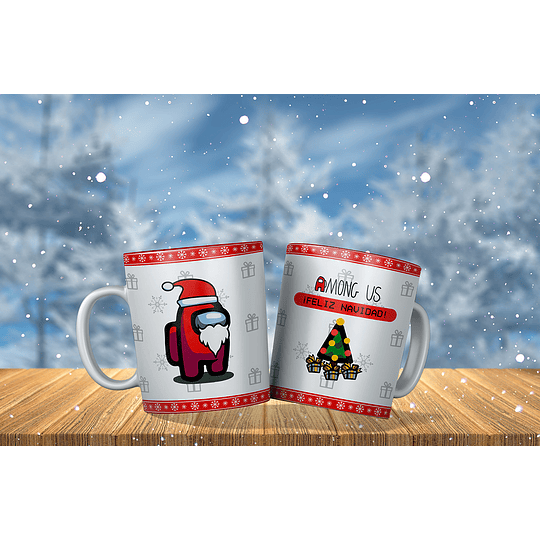 11 Diseños Plantillas Tazas Among Us Navidad Archivos Png