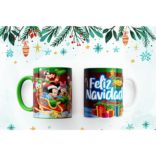 8 Diseños Plantillas Tazas Mickey Feliz Navidad Archivos Png y Editables Photoshop